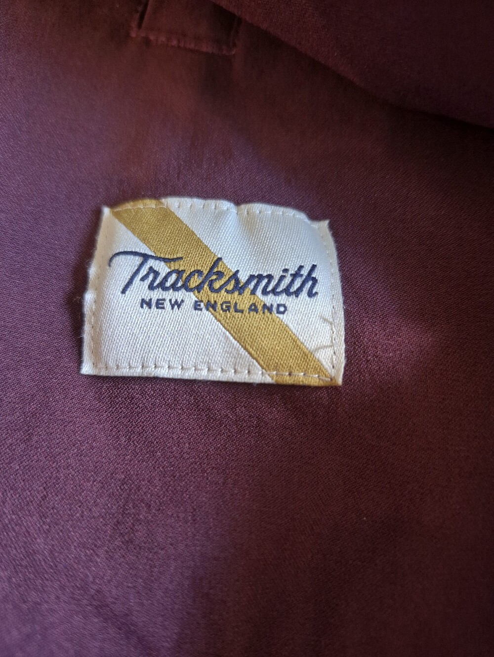 Tracksmith NDO Jacket Womens Hooded Full-Zip, burgundy, Size S wool blend